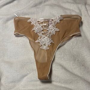 Victoria's Secret Tan Lace-Up Panties